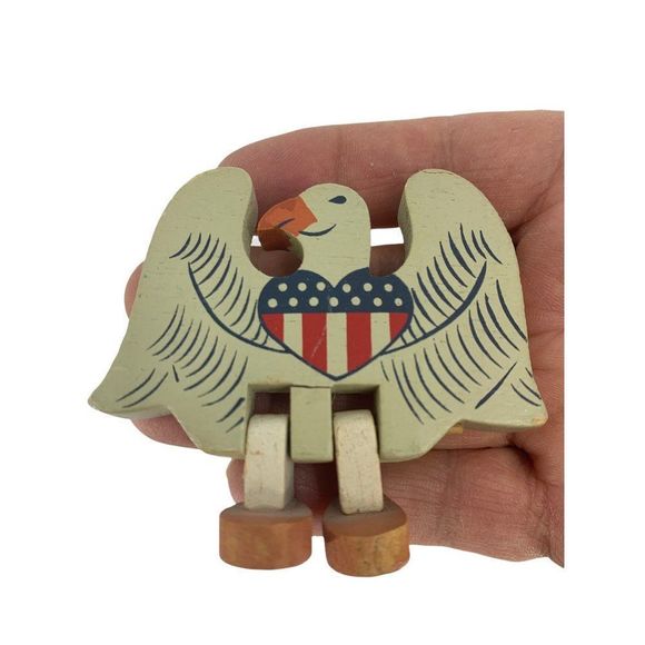 USA Eagle Fridge Magnet Patriotic Wood 0022 Moving Legs - Picture 2 of 7